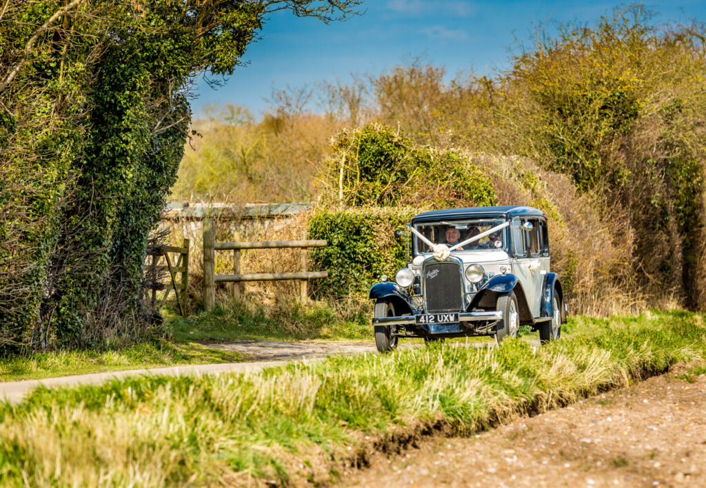 Claire & Steve - The Westley Hotel Wedding Car upon arrival