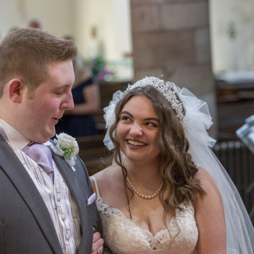 Lacy & Jordan - Groom waiting for his beautiful bride at the alter