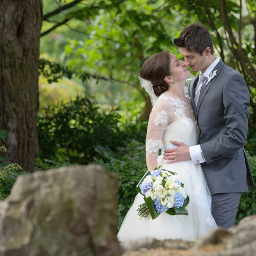 Kelly & Jason - Bride And Groom in the grounds of The Botanical Gardens in Birmingham